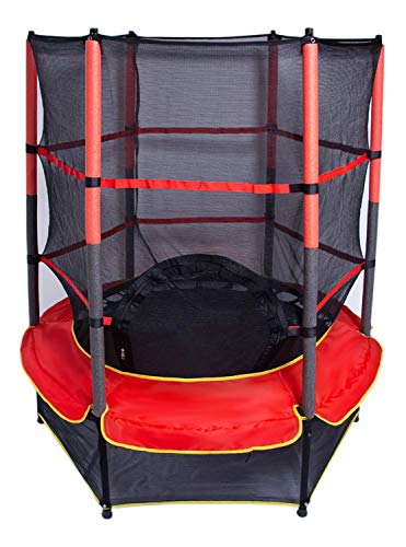 Gran Shopping Trampolin Brincolin para Niños con Red Tamaño 140 cm - Azul - Ivanna & Pau - Juguetes, material didactico y productos para niños y el bienestar familiar