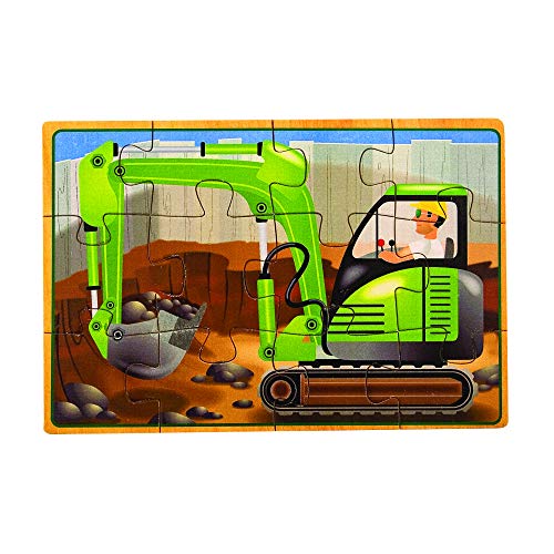 Melissa & Doug - 4 rompecabezas de madera - Vehículos de construcción