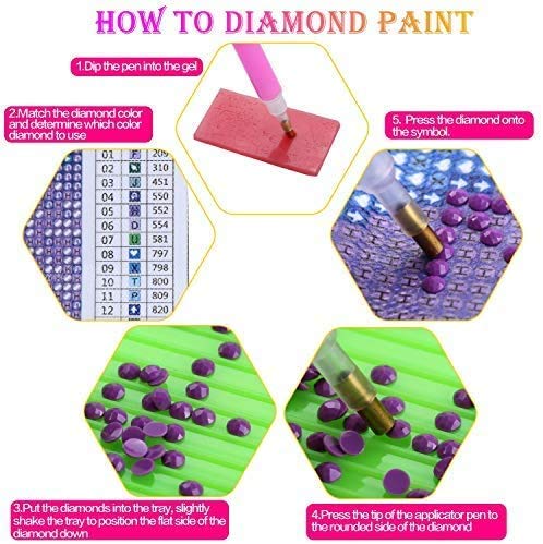 5D DIY Pintura diamante por número Kit para adulto, 12 x 16 inches/30 x 40cm. Tema de Aurora