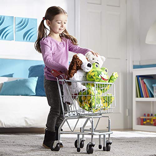 Melissa & Doug Carrito de Compras de Juguete con Estructura Metálico Resistente, Set de Juego de Cocina, Carro de Compras Para Niños (59.055 cm alto x 29.845 cm ancho x 38.1 cm largo)