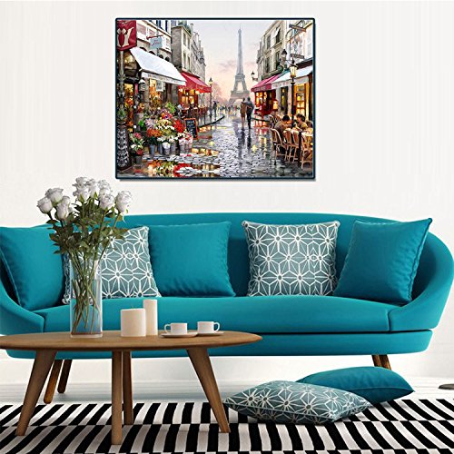 Gosear 15.75 x 19.69 Pulgada Cuadros Decorativos para Salas, Pintura por números Rojo Ciruela Flor Bricolaje óleo Pintura Lienzo por con para casa Sala de Estar decoración de imágenes de Oficina