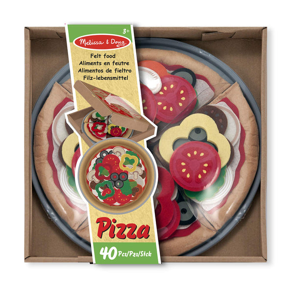 Melissa & Doug Set de Alimentos de Fieltro para Preparar Pizza, Juego de Imitación, Comida de Juguete Fácil de Limpiar, Incluye Ideas de Juego (42 Piezas) - Ivanna & Pau - Juguetes, material didactico y productos para niños y el bienestar familiar